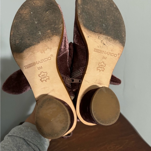 Velour Mauve bow ope toe Heel 8 - Picture 4 of 6